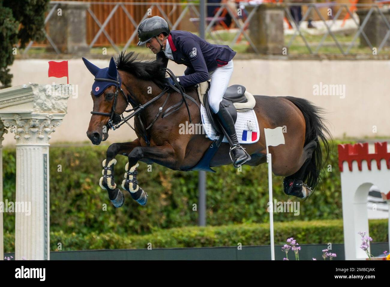 France's Simon Delestre on Cayman Jolly Jumper competes in the Nations