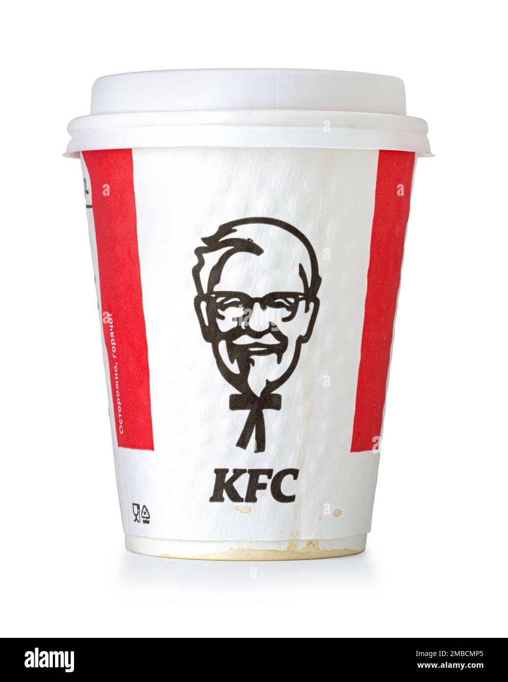 Anapa, Russia - December 16, 2022: used KFC paper cup from the fast food restaurant of the KFC. Stock Photo