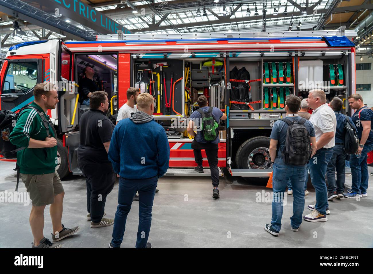 Emergency vehicles, Interschutz 2022 trade fair in Hanover, the world's largest trade fair for fire brigade, rescue service, disaster control technolo Stock Photo