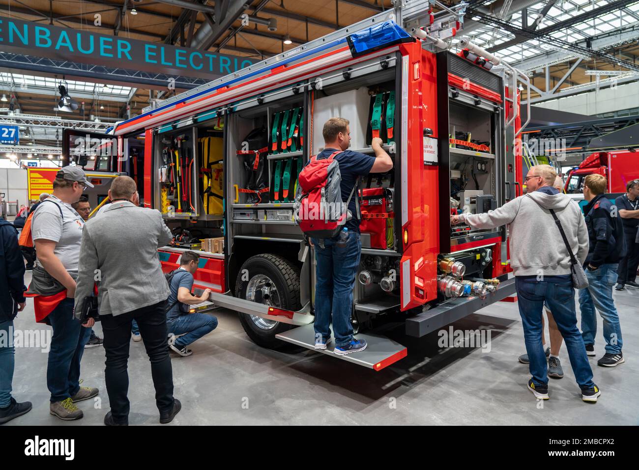 Emergency vehicles, Interschutz 2022 trade fair in Hanover, the world's largest trade fair for fire brigade, rescue service, disaster control technolo Stock Photo