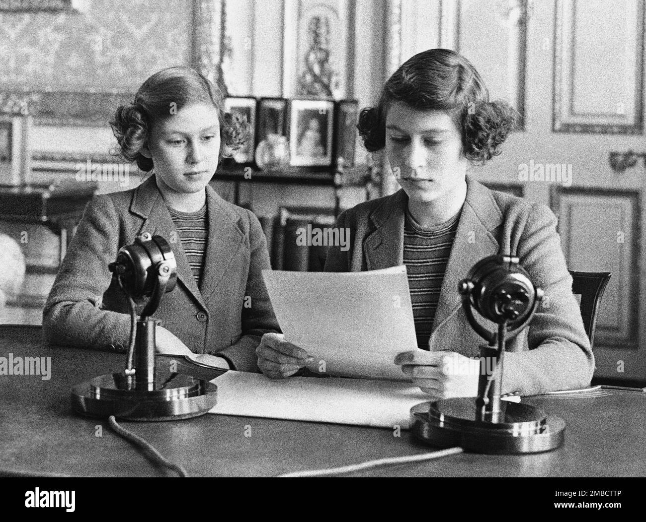 FILE Princess Elizabeth, 14, right, appears with her sister Princess