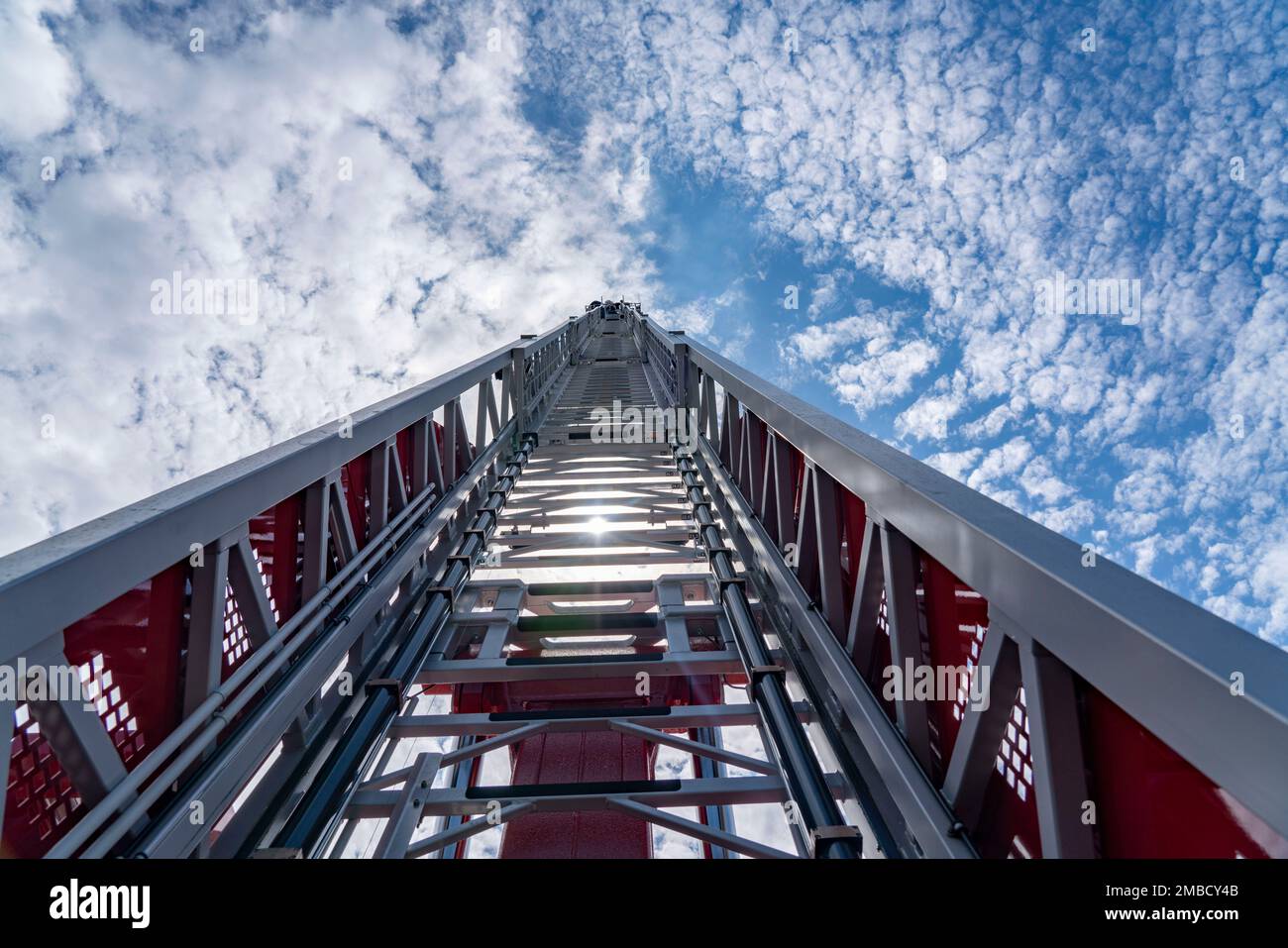 Turntable ladder, vehicles, equipment, outdoor area at the trade fair Interschutz 2022 in Hanover, the world's largest trade fair for fire brigade, re Stock Photo