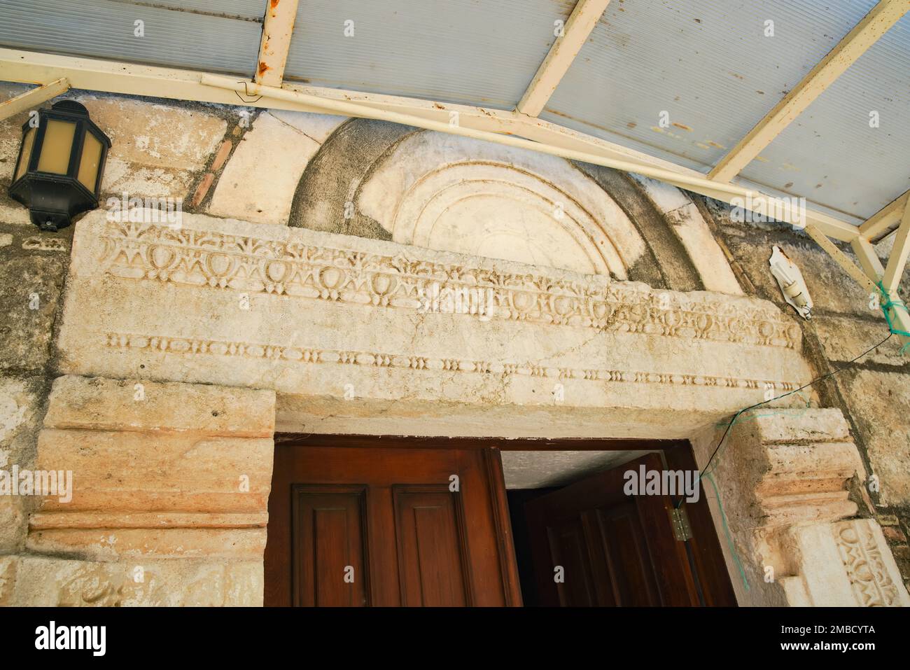 Agalar Mosque built with stones taken from Perge Ancient City in Antalya City, Turkiye Stock Photo