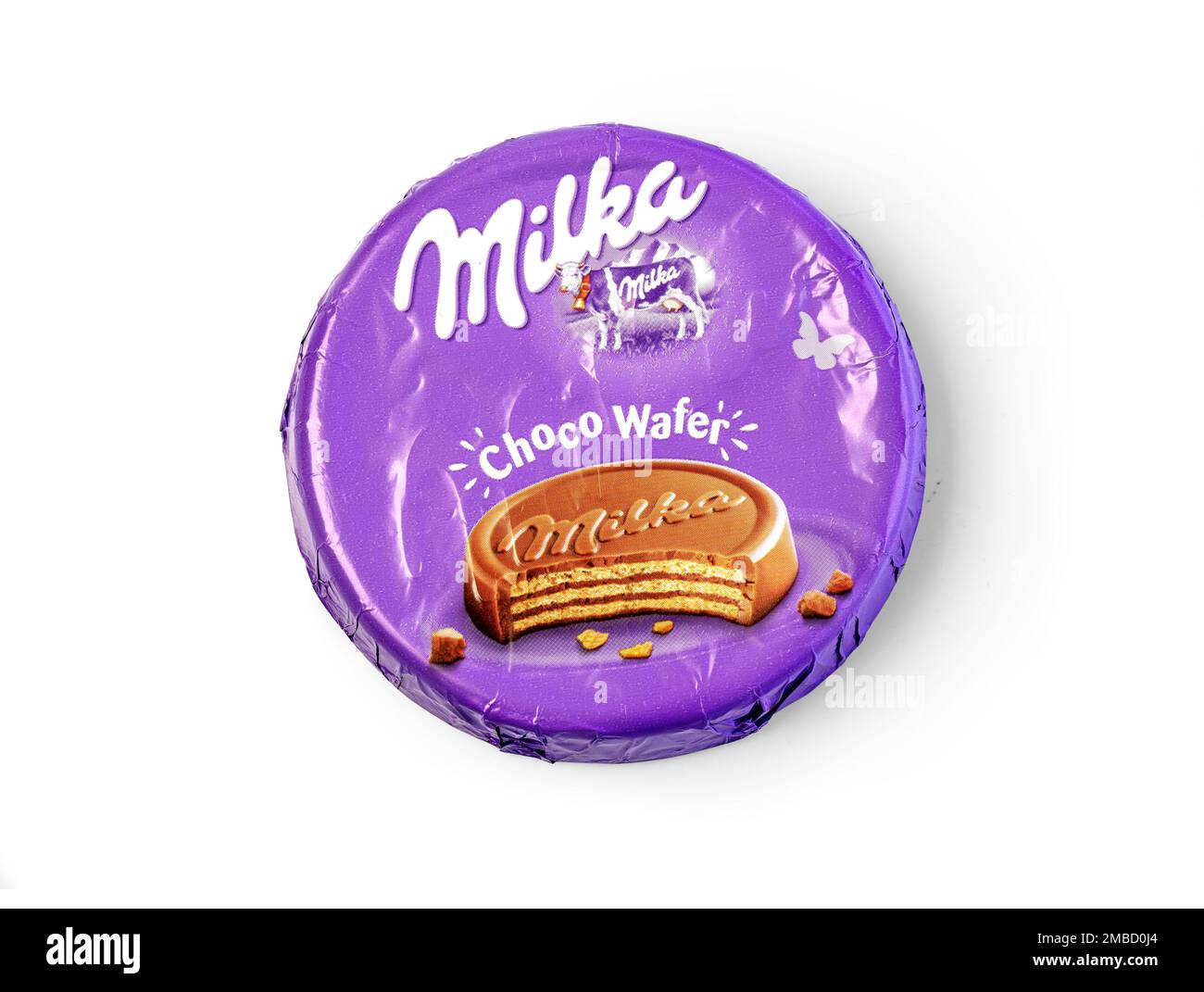 Chisinau, Moldova April 26, 2020. Milka Choco Wafer, crispy wafers