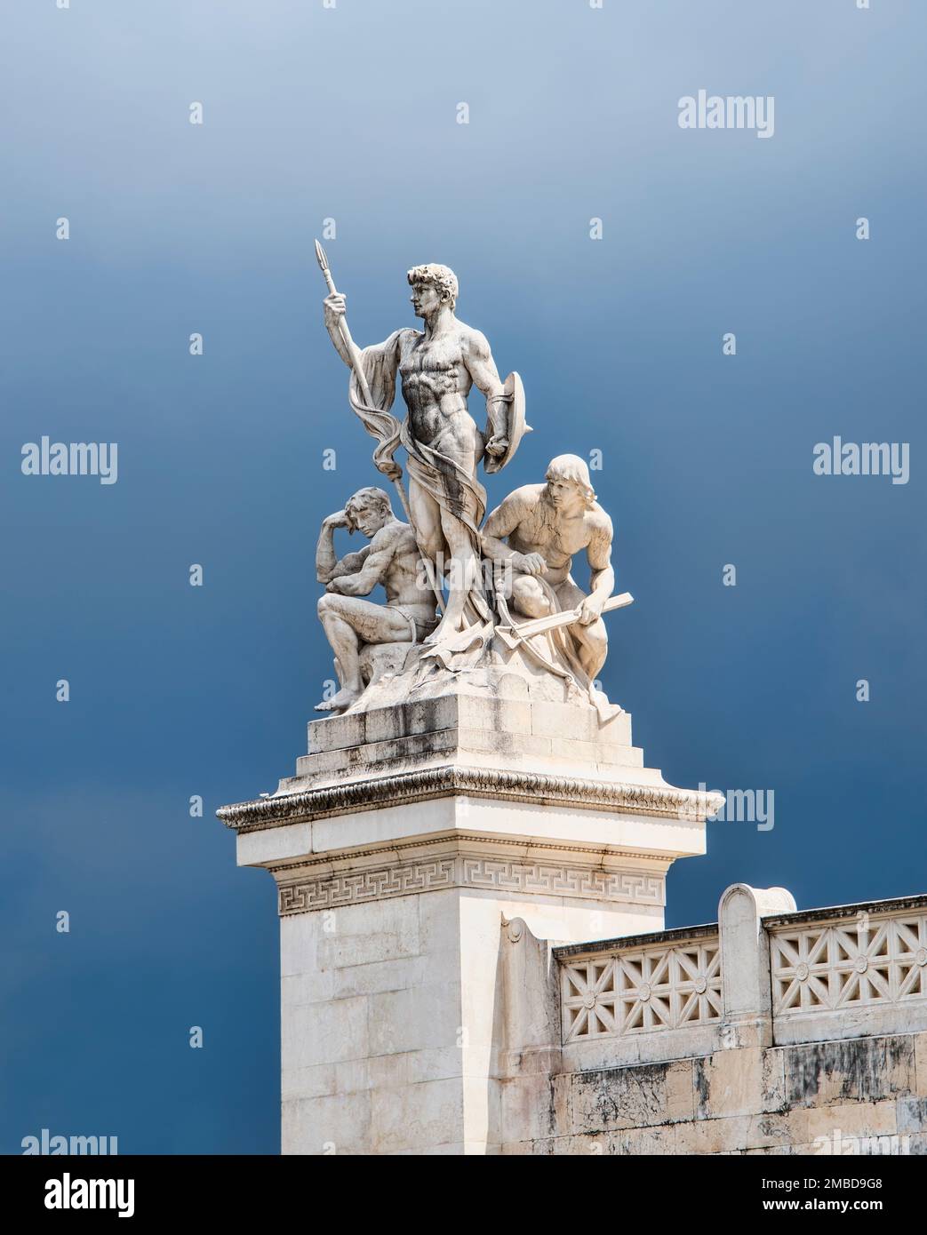 Part of the impressive artwork at The Victor Emmanuel II National Monument or Vittoriano, or the Altar of the Fatherland in  Rome, Italy Stock Photo