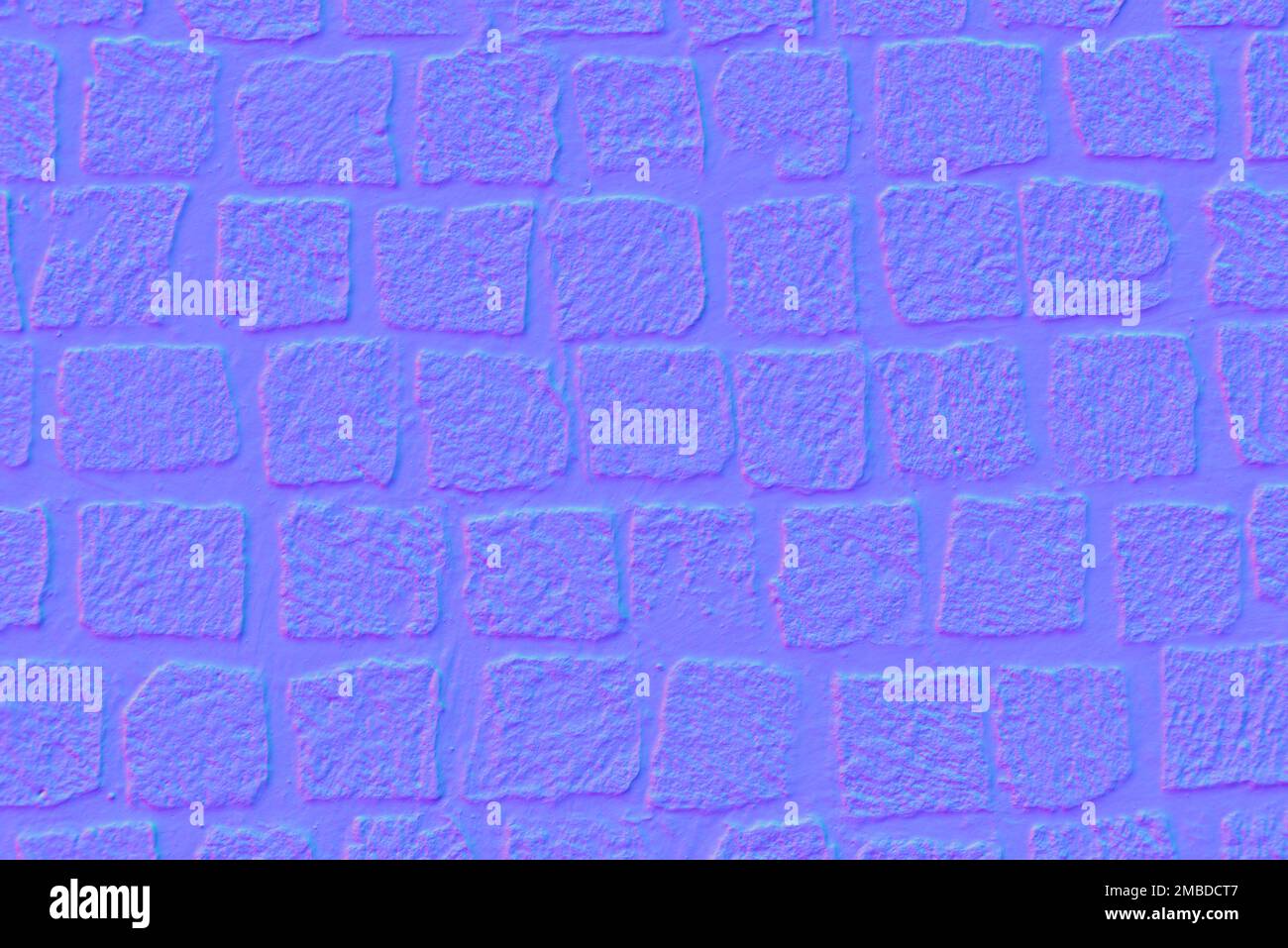 Normal map Figured Paving Slabs. Normal mapping pavement Stock Photo