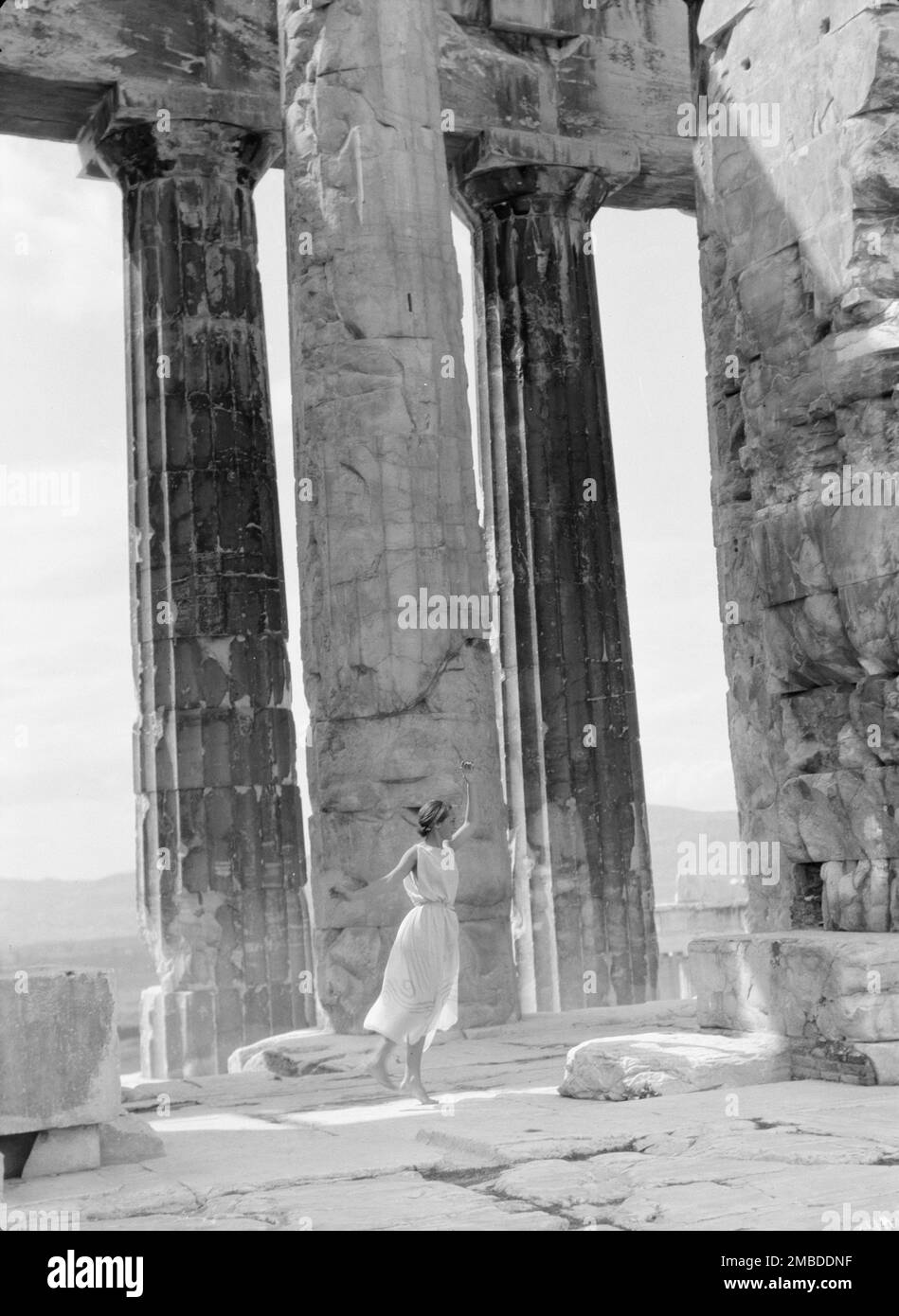 Kanellos dance group at ancient sites in Greece, 1929. Stock Photo