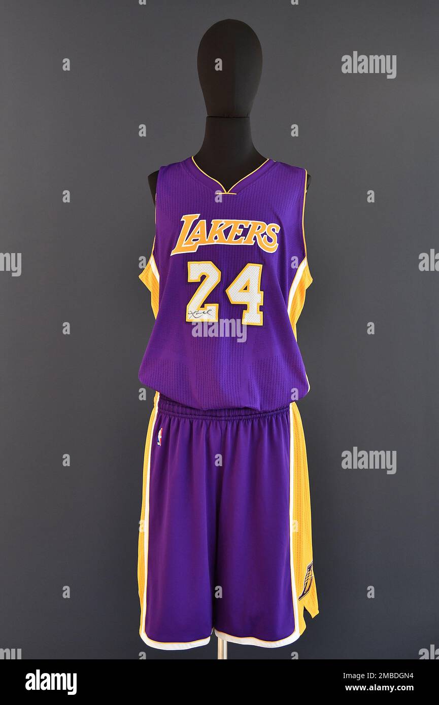 New York, USA. 20th Jan, 2023. Los Angeles Lakers Kobe Bryant (1978-2020)  signed jersey during the The One press preview at Sotheby's New York, NY,  January 20, 2023. (Photo by Anthony Behar/Sipa