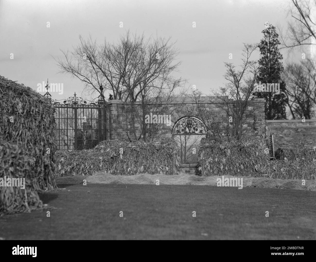 North gateway to the forecourt of the gardens at Kijkuit, John D