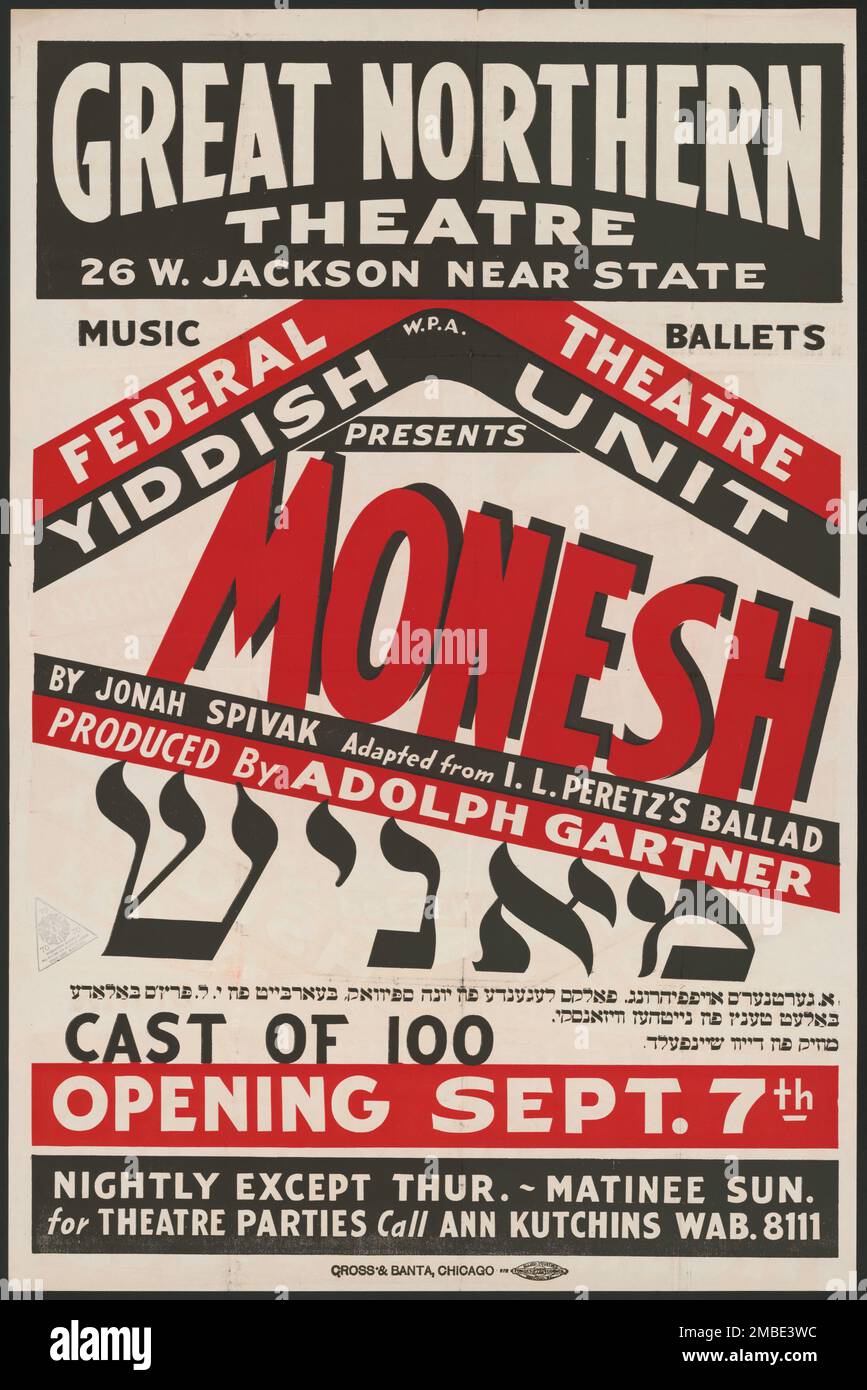 Monesh, Chicago, 1937. 'Great Northern Theatre...Music Ballets