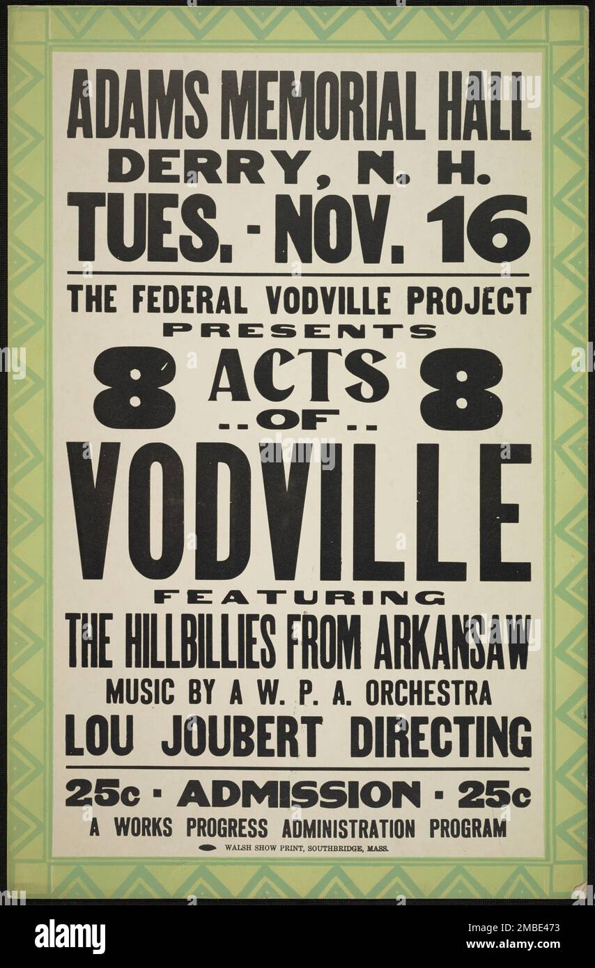 Vodville Show, Derry, NH, [193]. 'Adams Memorial Hall...The Federal