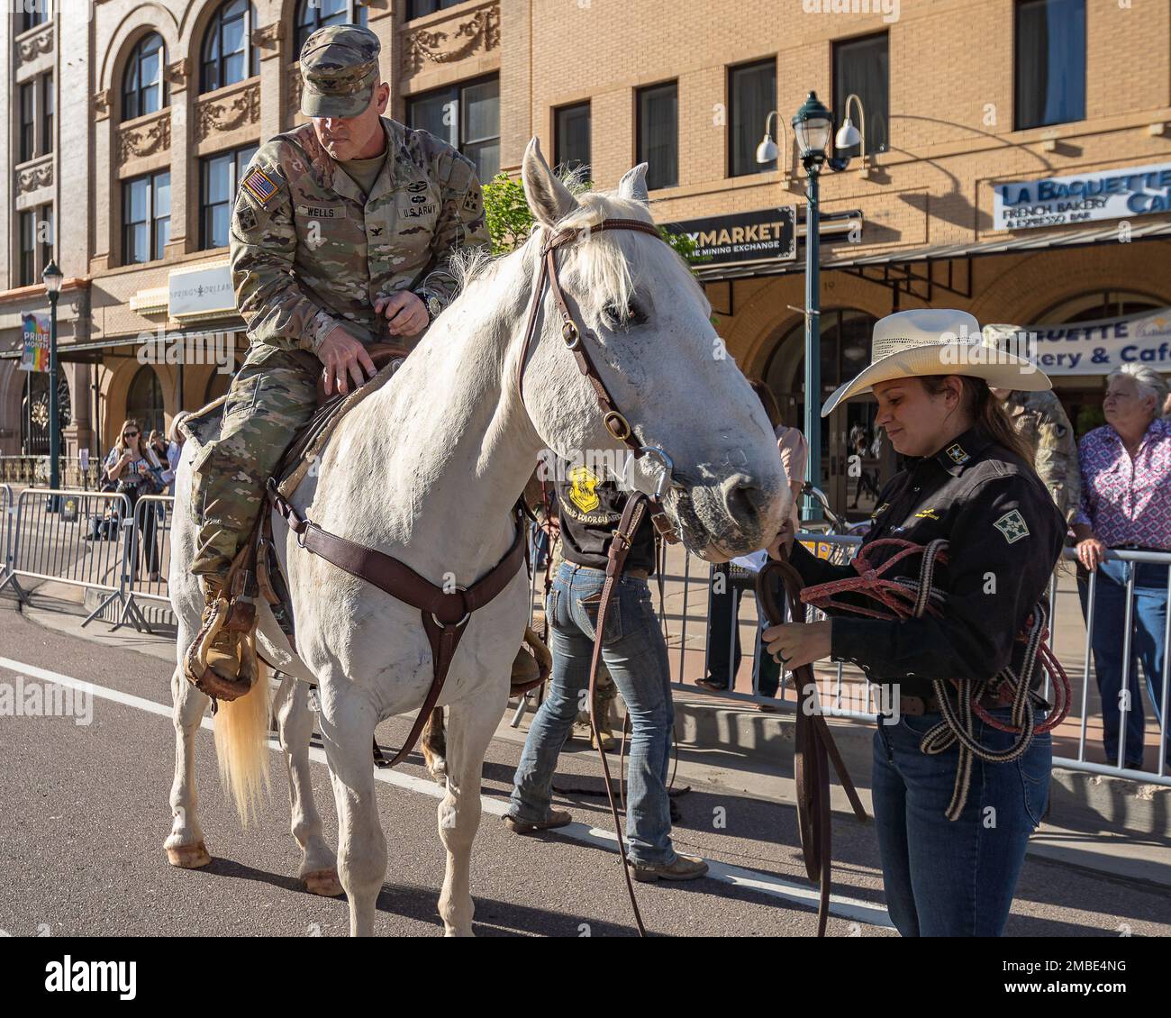 Fort Carson Rodeo Riders Col. Damon Wells, commander, 4th Infantry Division Artillery, mounts a ...