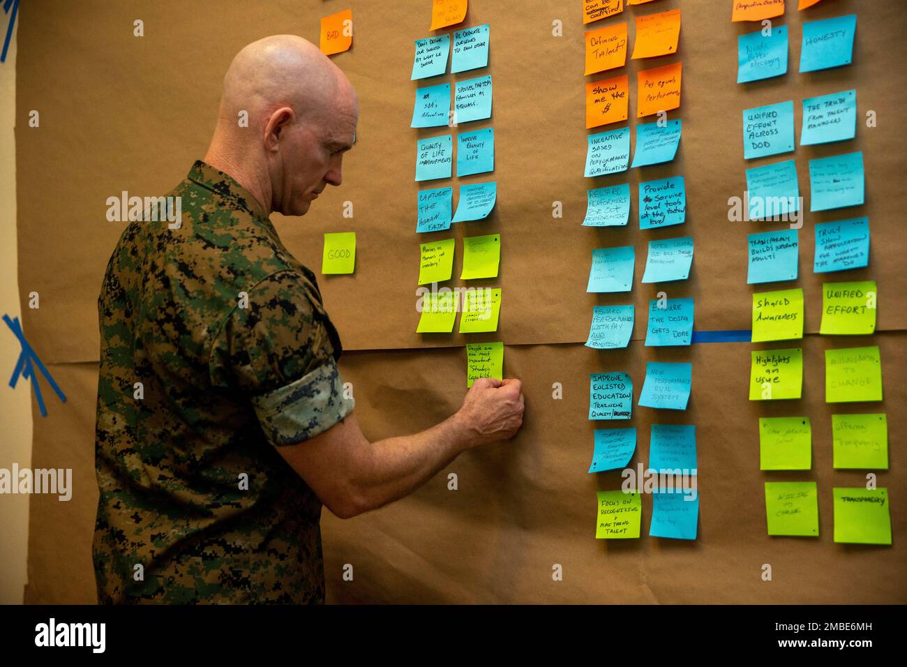 Sergeant Major of the Marine Corps Troy E. Black speaks to Marines at