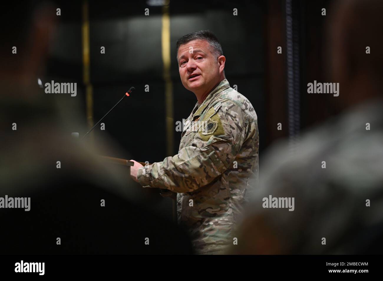 Col. Jason Gingrich, 39th Air Base Wing commander, gives his remarks ...