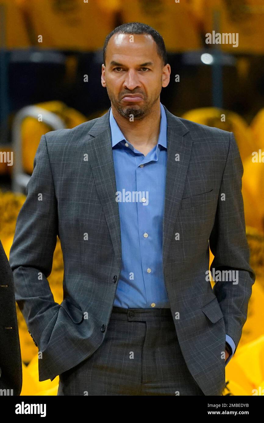 Dallas Mavericks general manager Nico Harrison before Game 1 of the NBA