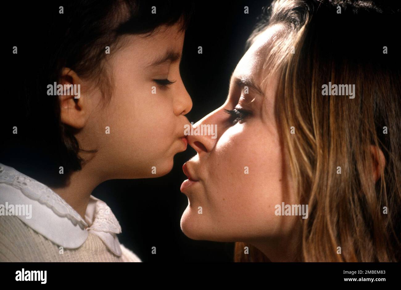 Italian child with Italian girl are affectionate Stock Photo