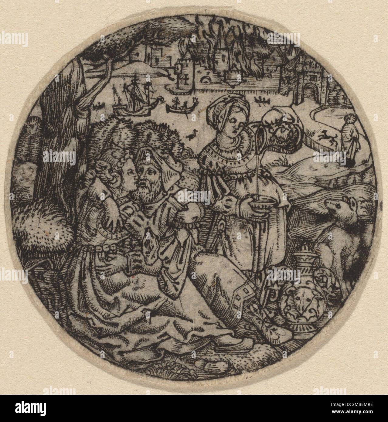 Lot and His Daughters Stock Photo Alamy