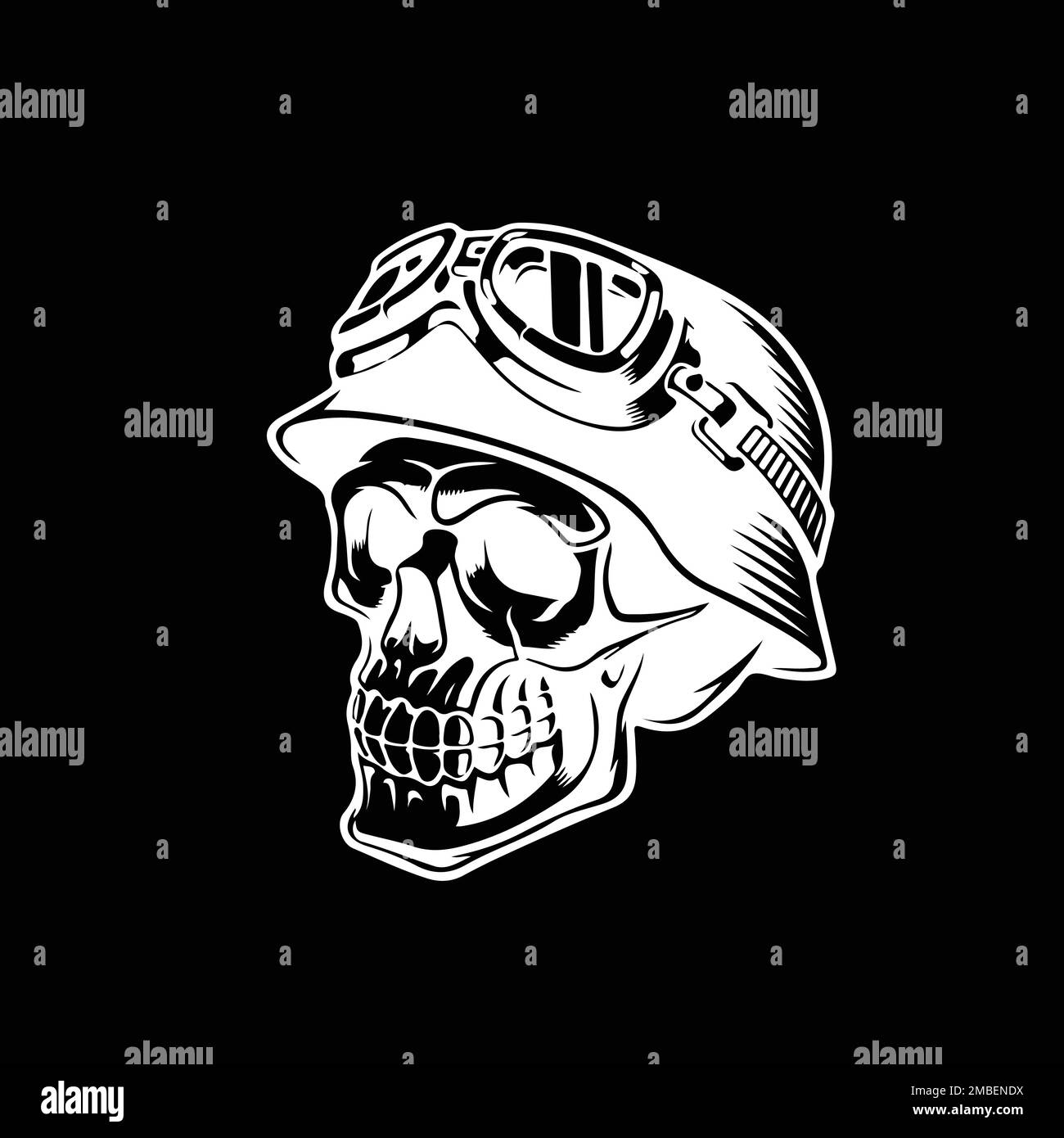 Skull silhouette black and white for your desi Stock Vector