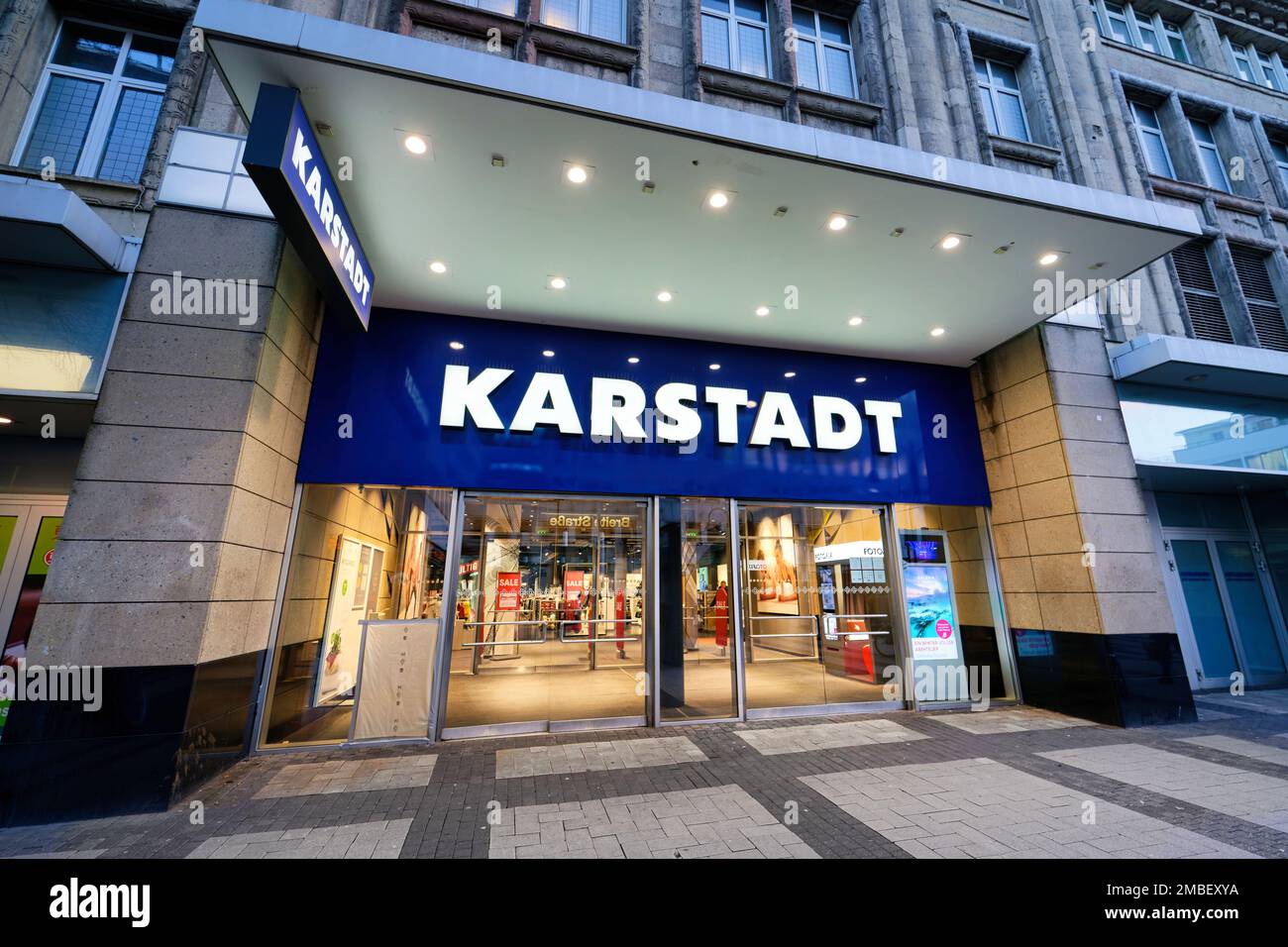 Cologne, Germany January 11 2023: Karstadt GALERIA Cologne Breite Strasse department store entrance Stock Photo