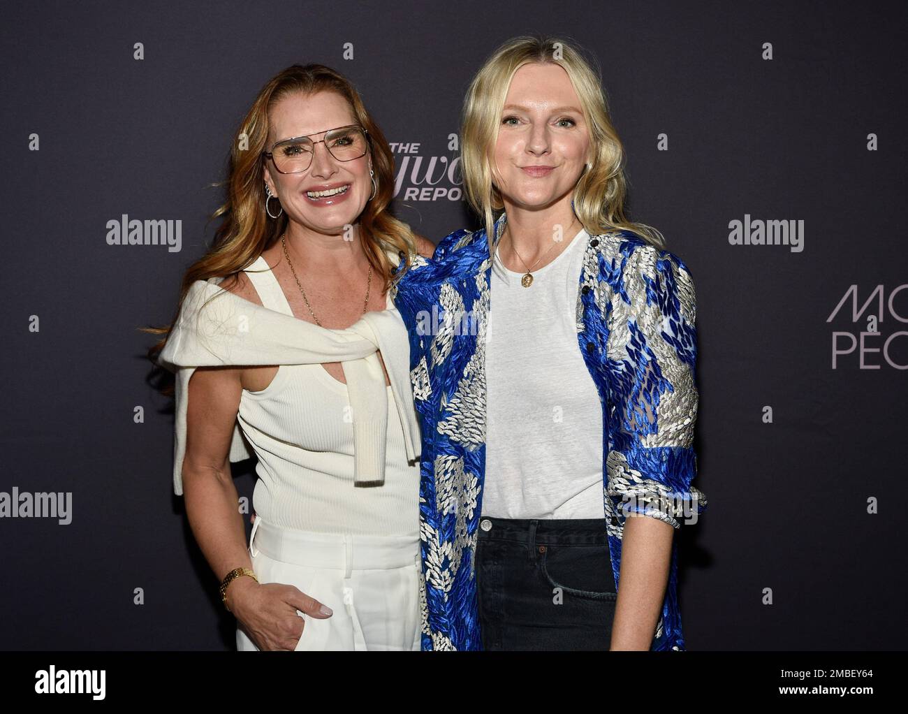 Brooke Shields, left, and Laura Brown attend The Hollywood Reporter's