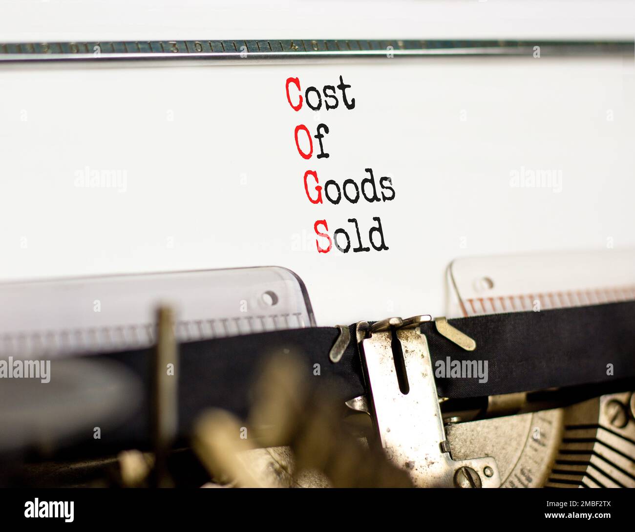 COGS cost of goods sold symbol. Concept words COGS cost of goods sold