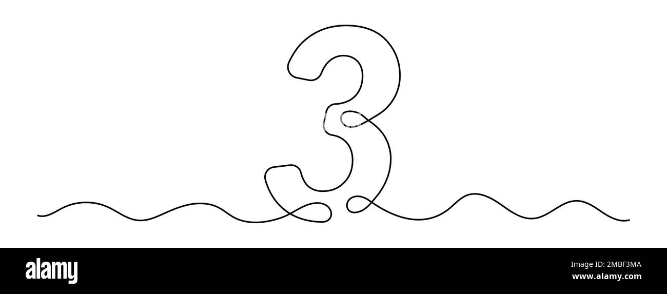number three colouring pages - Clip Art Library