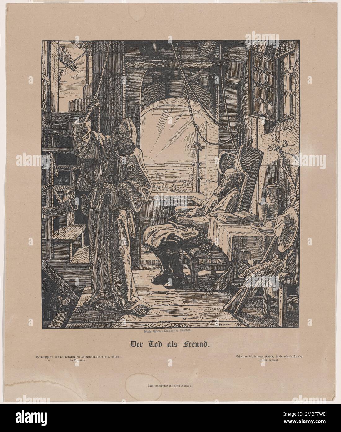 Der Tod als Freund (Death as a Friend), 1831. Stock Photo