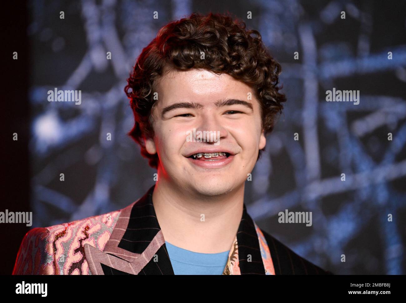 Gaten Matarazzo attends the premiere of "Stranger Things" season four at Netflix Studios Brooklyn on Saturday, May 14, 2022, in New York. (Photo by Evan Agostini/Invision/AP) Stock Photo