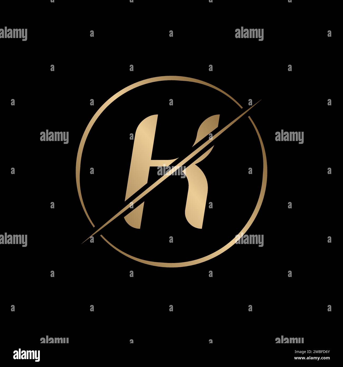  Sliced Letter K Logo With Circle Shape. Modern Creative K Logo Design ...