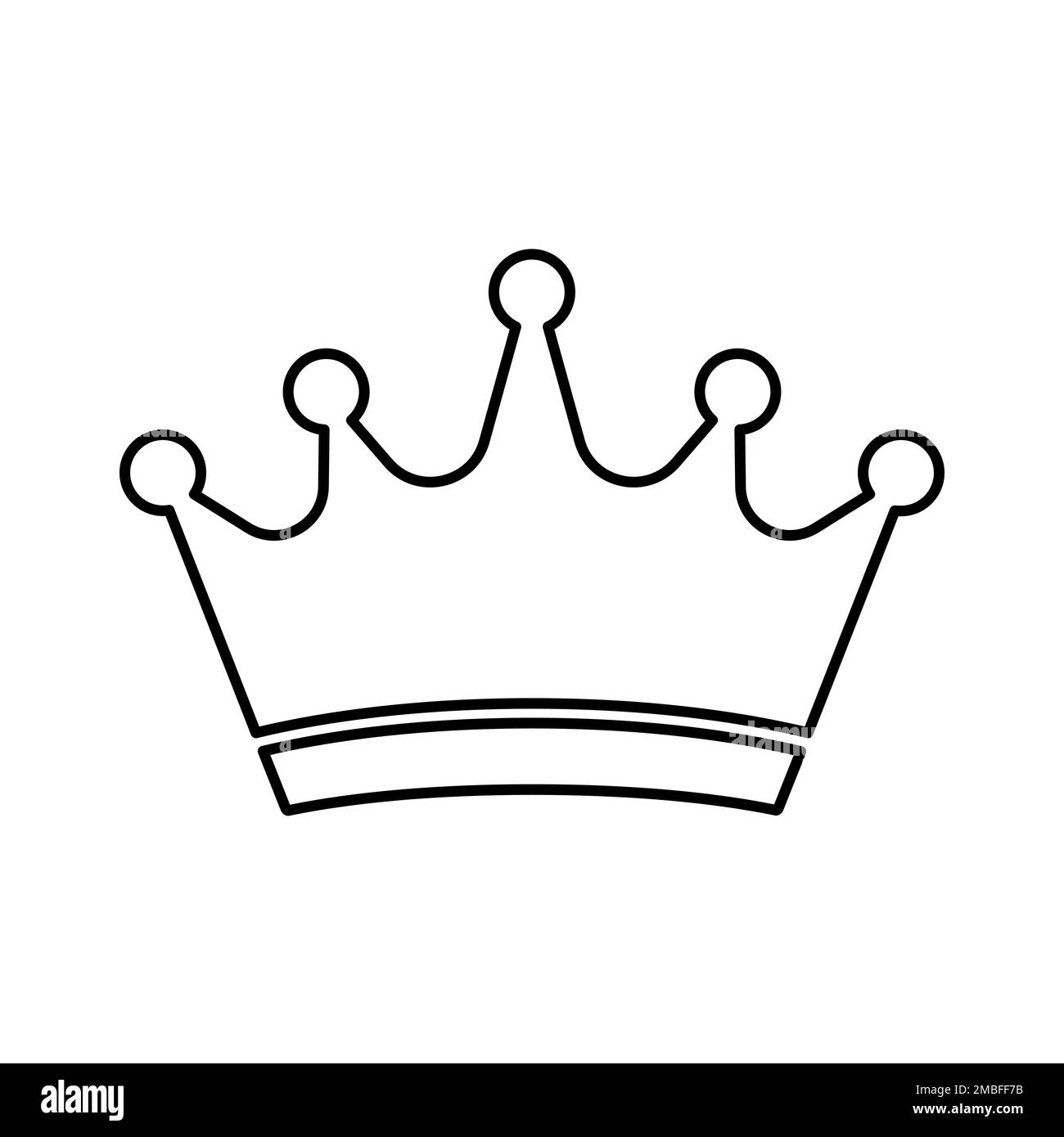 Crown line icon. Black king crown symbol. Isolated crown icon. Vector