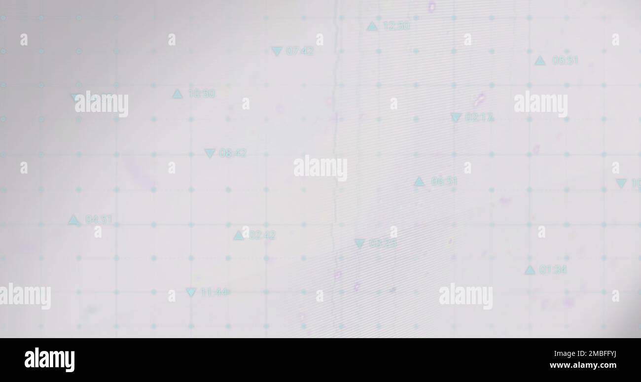 Composition of shapes over data processing on white background Stock ...
