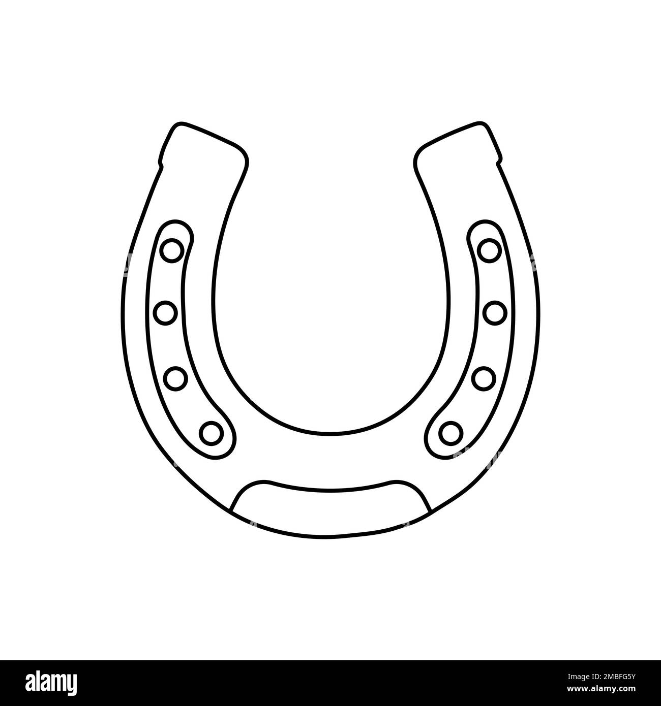 Horseshoe linear icon. Horseshoe shape. Luck symbol. Vector