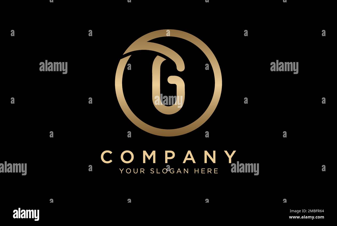 G Letter Logo With Circle Shape. Modern Unique Creative G Logo Design Vector Template. Elegant Identity Design In  Gold Color. Stock Vector