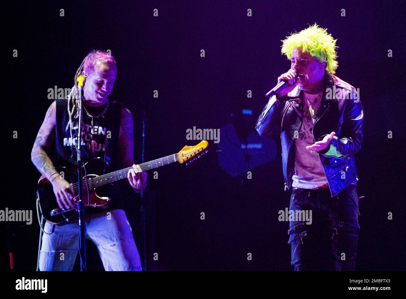 Mod Sun performs on stage on Friday, May 13, 2022, in Toronto. (Photo ...