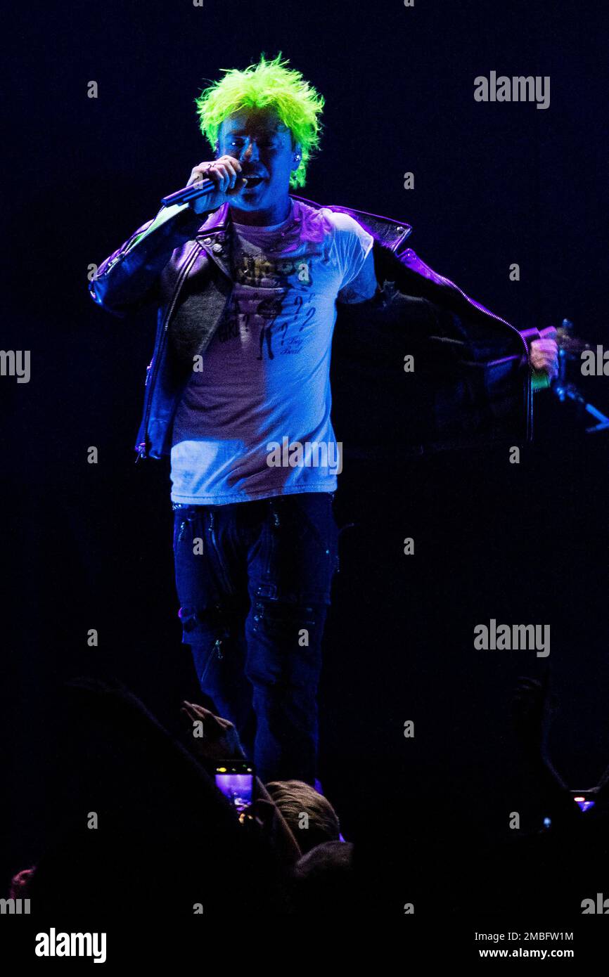 Mod Sun performs on stage on Friday, May 13, 2022, in Toronto. (Photo ...