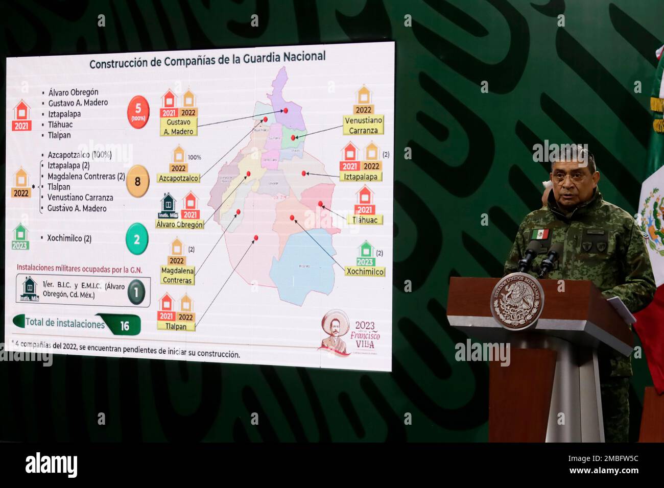 Mexico City, Mexico. 20th Jan, 2023. Secretary of National Defense Luis