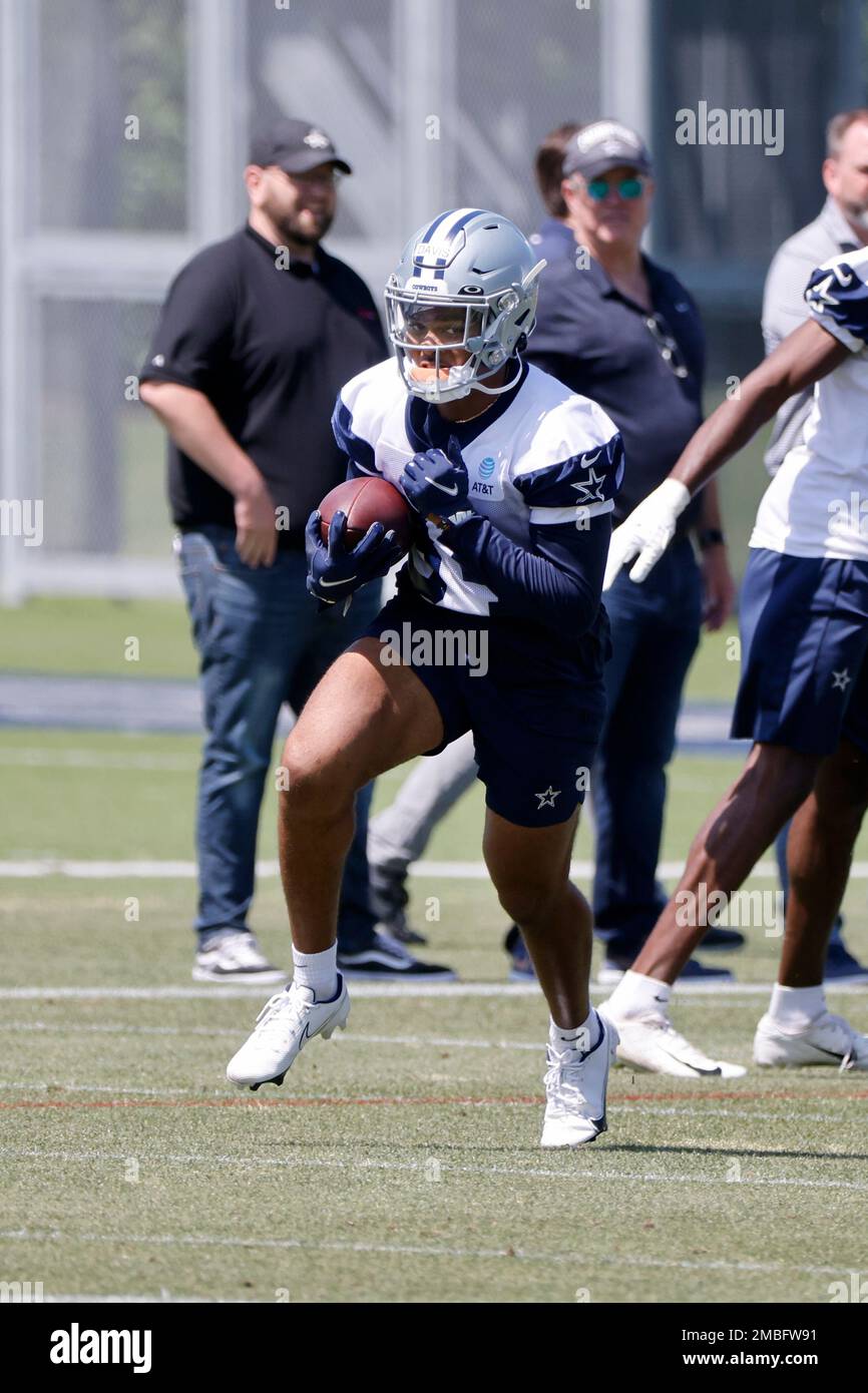 Dallas Cowboys running back Malik Davis (34) runs against the Las Vegas  Raiders during a preseason NFL Football game in Arlington, Texas, Saturday,  Aug. 26, 2023. (AP Photo/Michael Ainsworth Stock Photo - Alamy