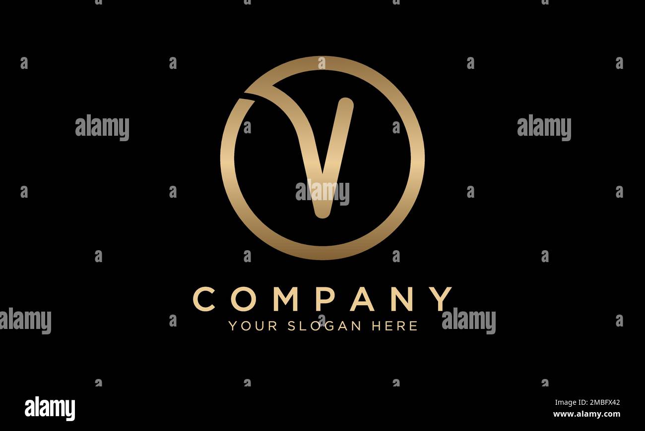 V Letter Logo With Circle Shape Modern Unique Creative V Logo Design V Letter Logo With Circle Shape Modern Unique Creative V Logo Design
