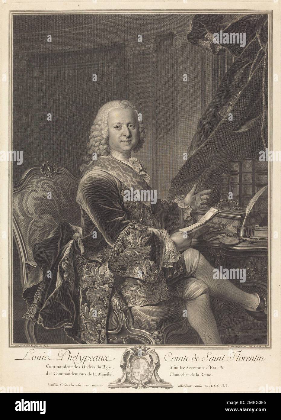 Louis Phelypeaux, comte de Saint Florentin, 1761. Stock Photo