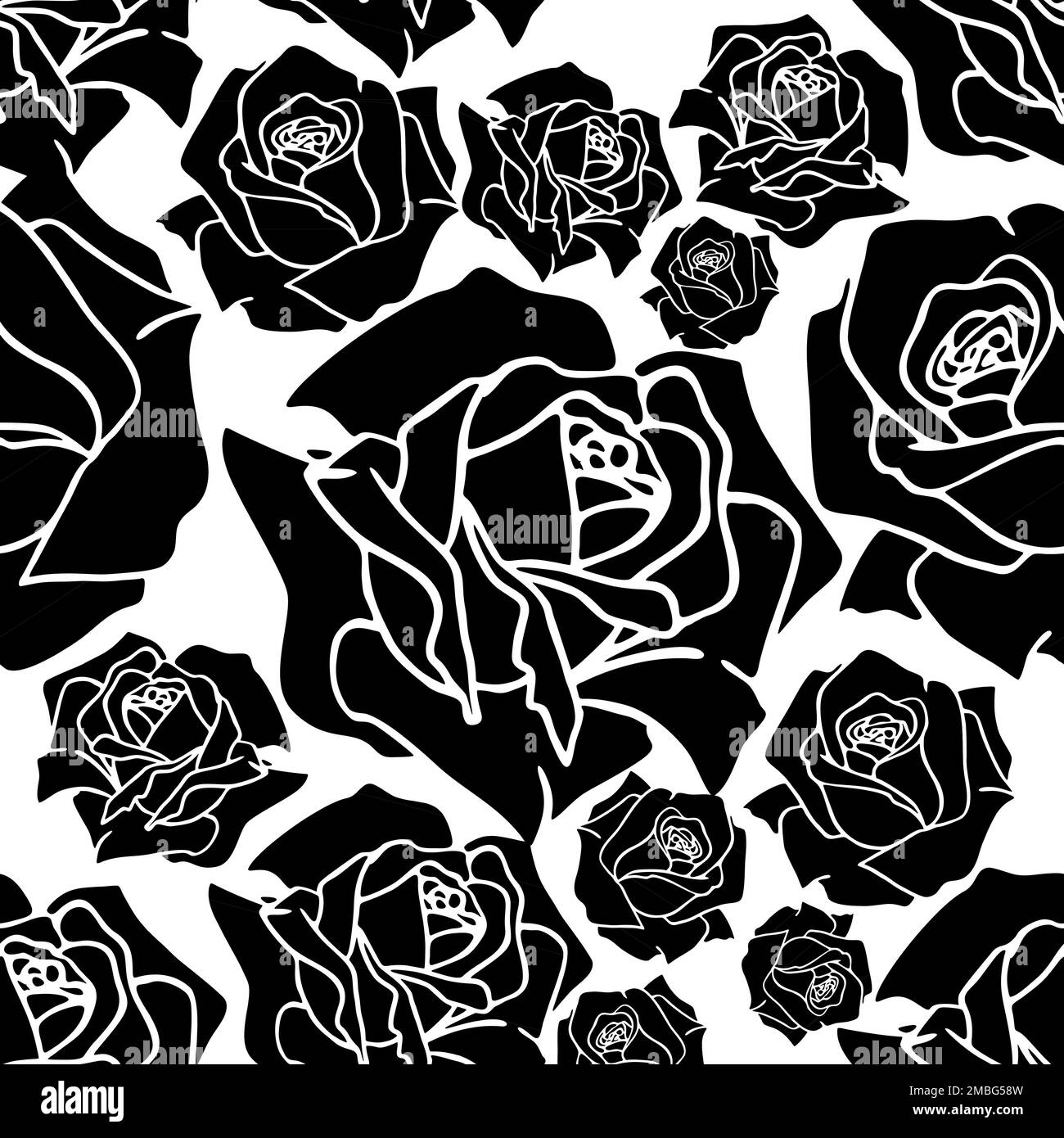 seamless pattern of large red and pink rose buds, texture, design Stock