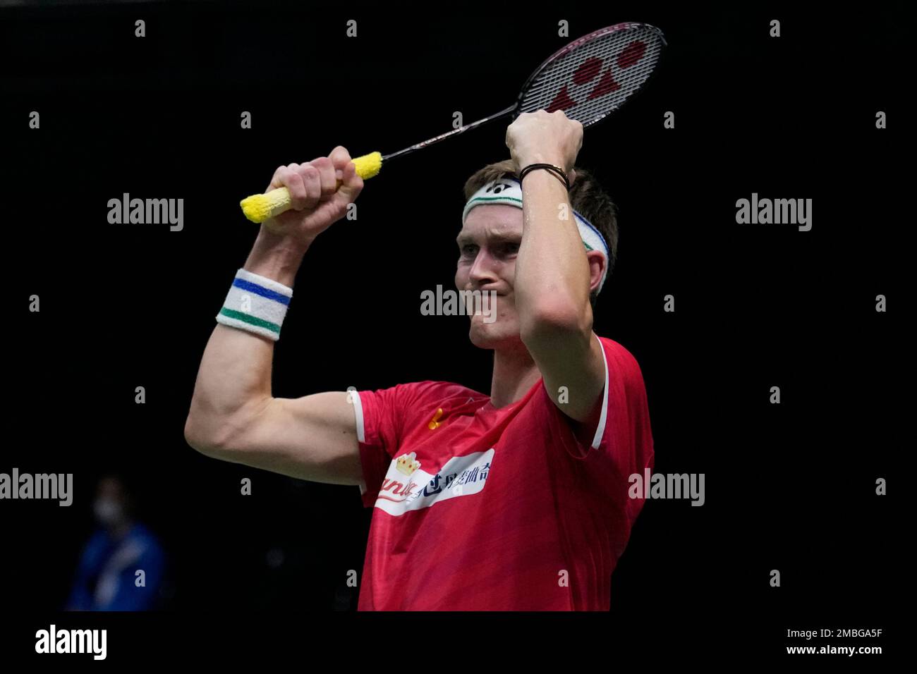 Denmark's Viktor Axelsen reacts after winning the men's singles final  badminton match against Indonesia's Anthony Sinisuka Ginting at the BWF  World Tour Finals in Bangkok, Thailand, Sunday, Dec. 11, 2022. (AP  Photo/Sakchai