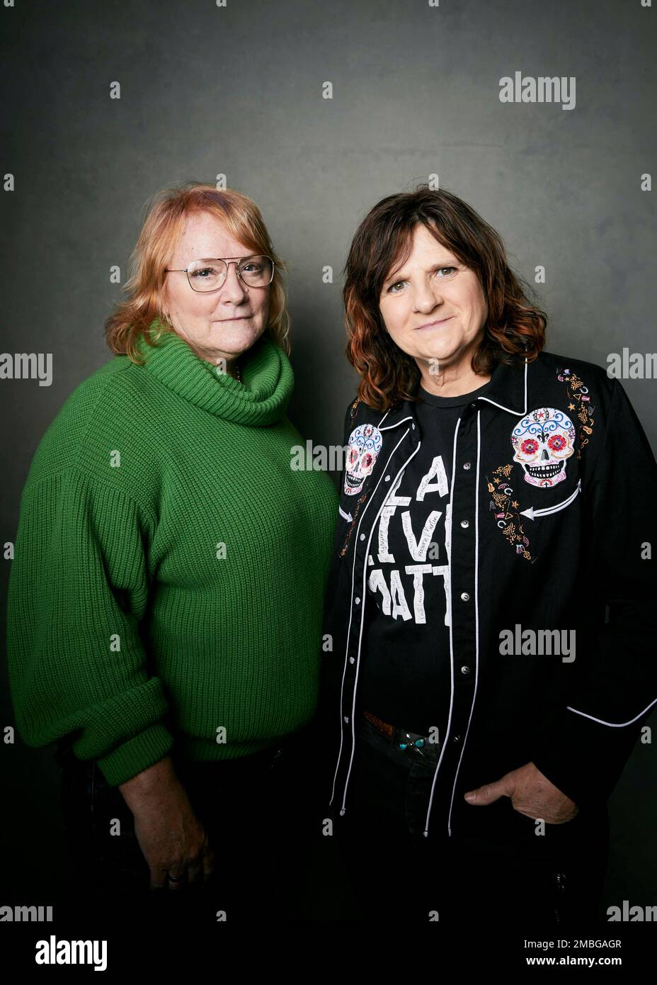 Emily Saliers, left, and Amy Ray of Indigo Girls pose for a portrait to