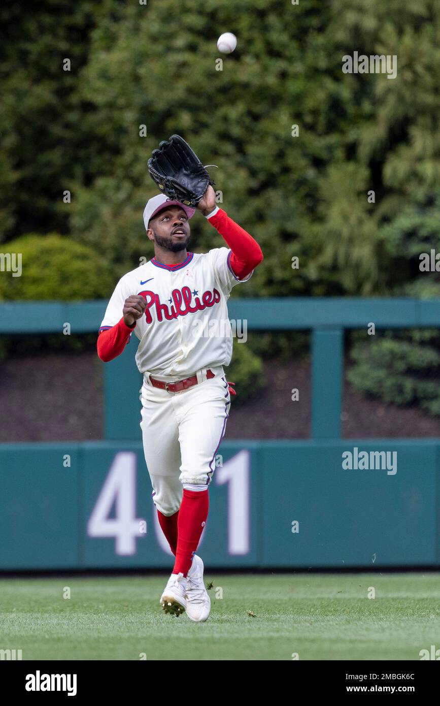 Philadelphia Phillies center fielder Roman Quinn (24) in action during a  game against the New York Mets, Sunday, May 8, 2022, in Philadelphia. (AP  Photo/Laurence Kesterson Stock Photo - Alamy