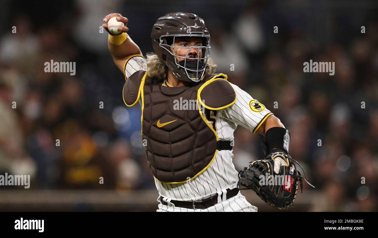 San Diego Padres catcher Jorge Alfaro plays in a baseball game against the  Miami Marlins, Saturday, May 7, 2022, in San Diego. (AP Photo/Derrick  Tuskan Stock Photo - Alamy