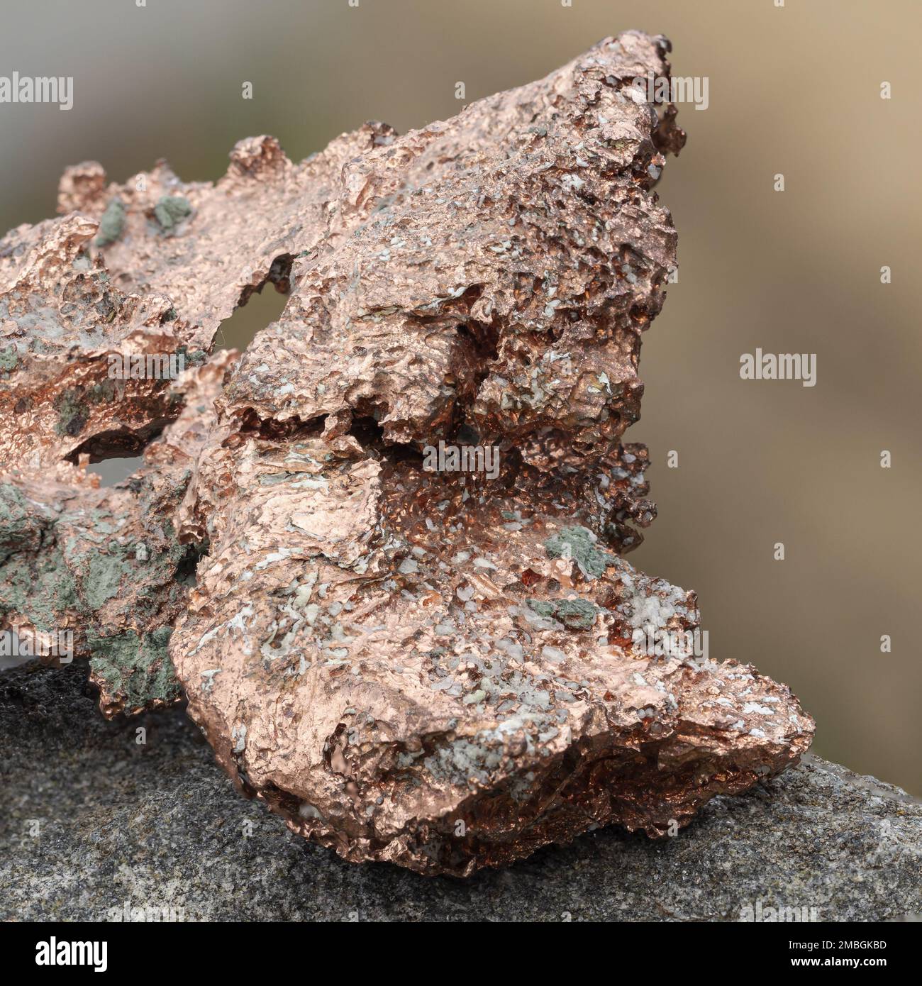 Copper mineral sample on the rock Stock Photo Alamy