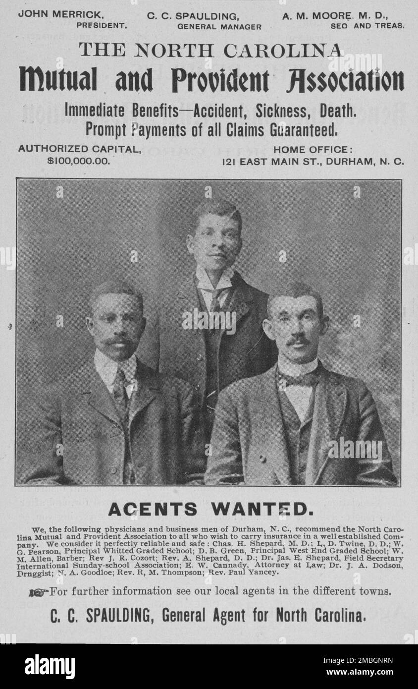 The North Carolina Mutual and Provident Association, 1903 Stock Photo