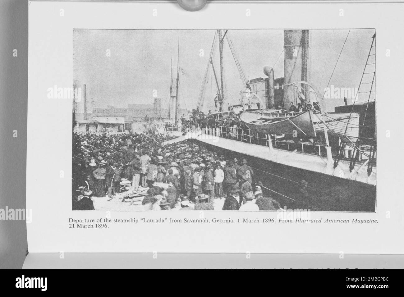 Departure of colored emigrants for Liberia, 1890-1899. From The Illustrated American, March 21, 1896. Stock Photo