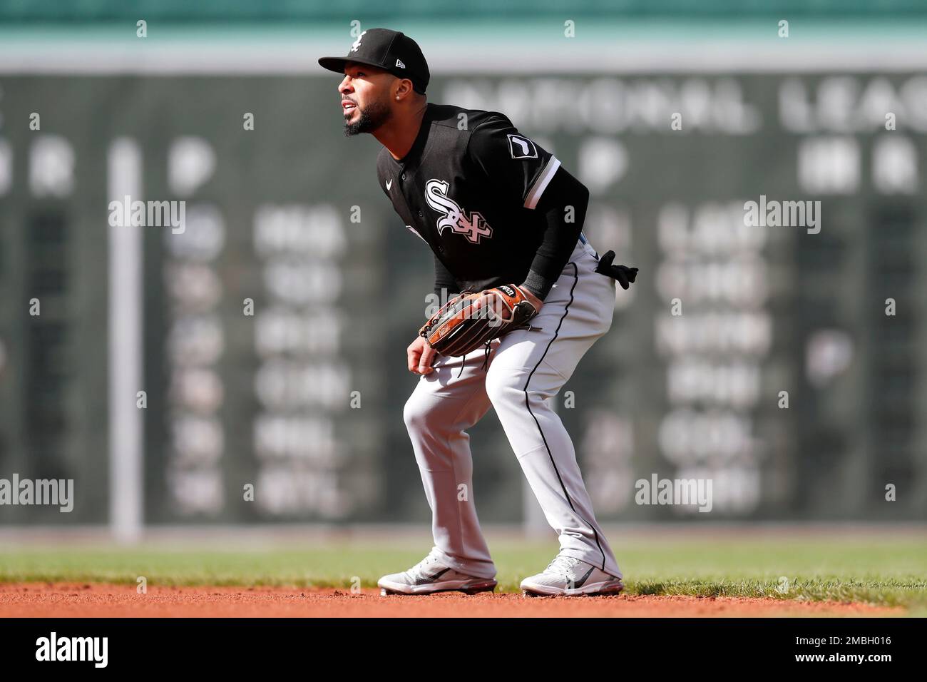 Chicago White Sox's Leury Garcia plays against the Boston Red Sox