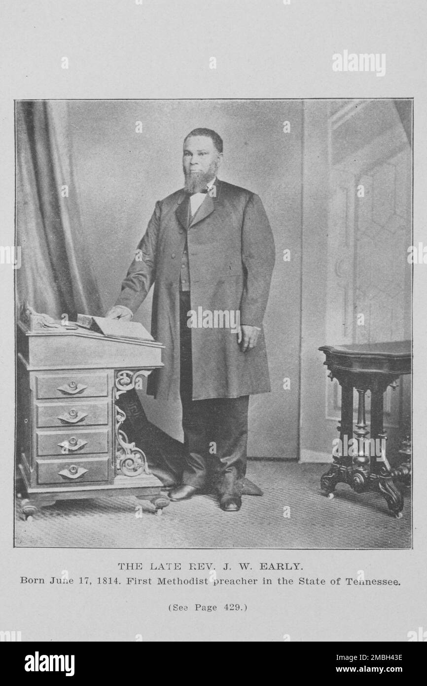 The late Rev. J.W. Early; Born June 17, 1814; First Methodist preacher in the State of Tennessee, 1907. Stock Photo