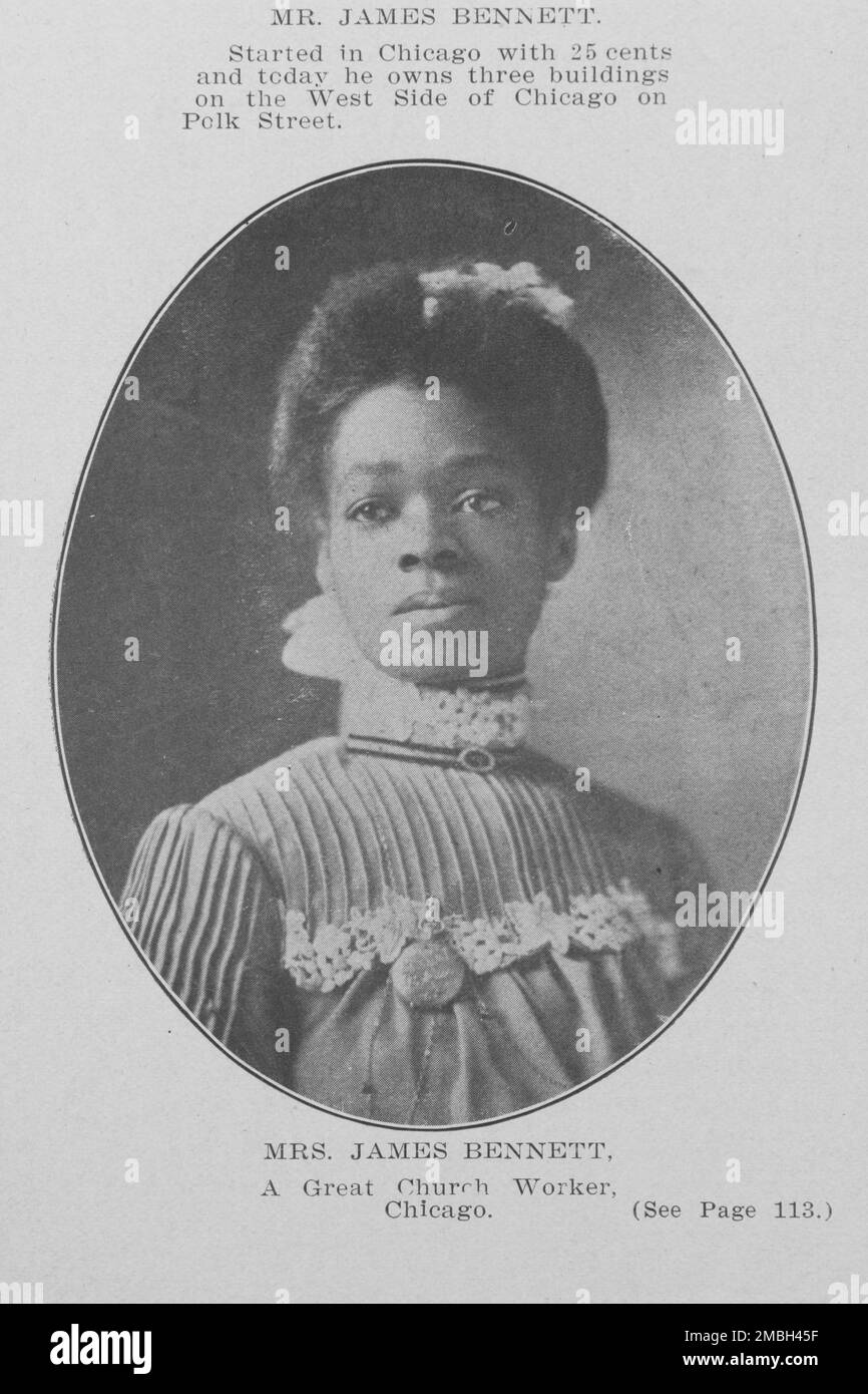 Mrs. James Bennett; A great church worker, Chicago, 1907. Stock Photo